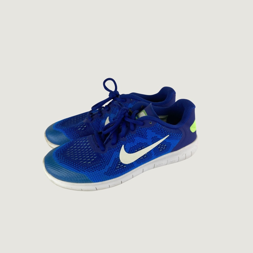 Nike Free RN Kids Sz 5.5Y Blue Volt Running Shoes Boy Girl Athletic Gym School